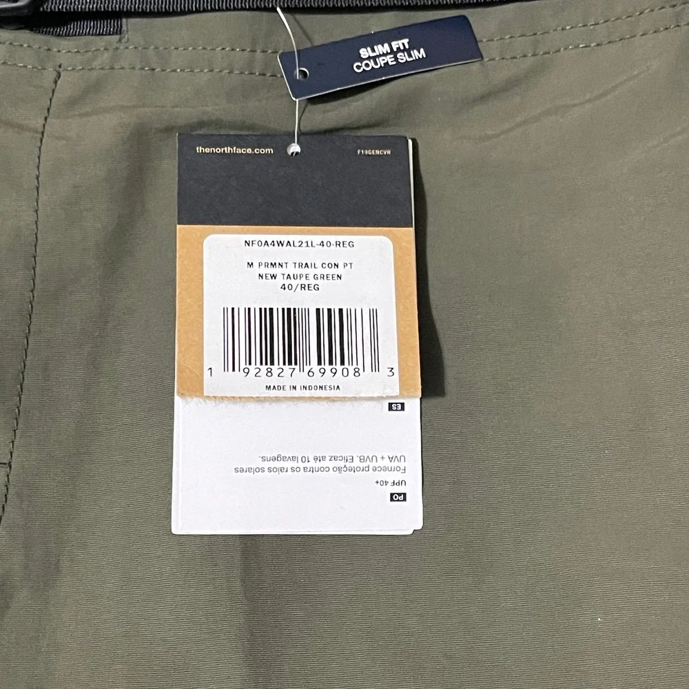 The North Face Paramount Trail Convertible Pants Mens 40x32 Green Hiking UPF New